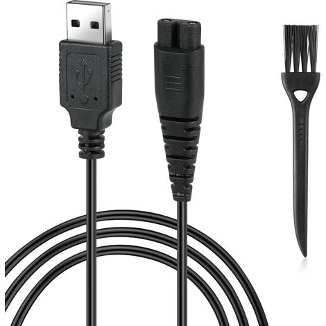 Câble Chargeur USB, Câble de Charge Rasoir, 5V Câbles d'Alimentation avec Petite Brosse Compatible pour Hatteker One Blade Tondeuse Électrique RFC-588 RFC-598 RFC-690 RFC-692 RFC-696 RSCX-9598 (1/5)