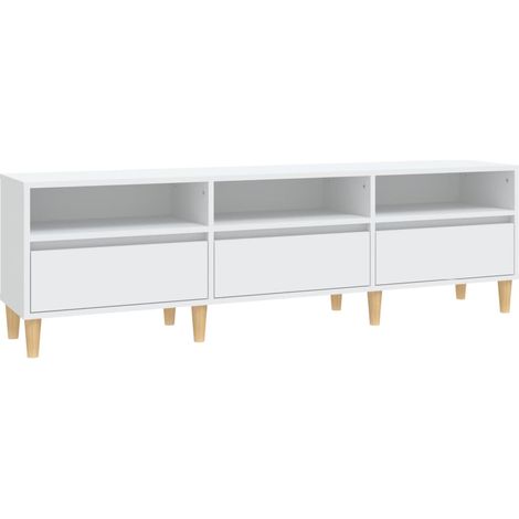 TV-Lowboard Weiß 150x30x44,5 cm aus Holzwerkstoff