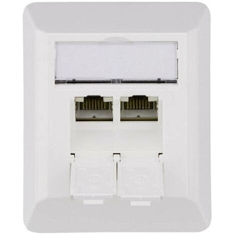 TELEGÄRTNER DOSE AMJ45 8/8 K AP/50 CAT.6A ALPIN- - BLANC, AUSFÜHRUNG AUFPUTZDOSE, ZWEIFACHDOSE 2XRJ45, BEPIÈCET AVEC DEUX ANSCHL (1/5)