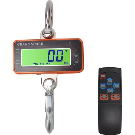 1500 kg 3000 lb Industrial Electronic Heavy Duty Hanging Digital Crane Ladder with Remote Control and Orange LED Display (1/5)