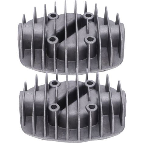 2-Piece Air Compressor Cylinder Head, Double Cylinder Cover Accessories, Cast Aluminum for Heat Dissipation, G1 or 2in and G3 or 8in Thread, Distance (1/5)