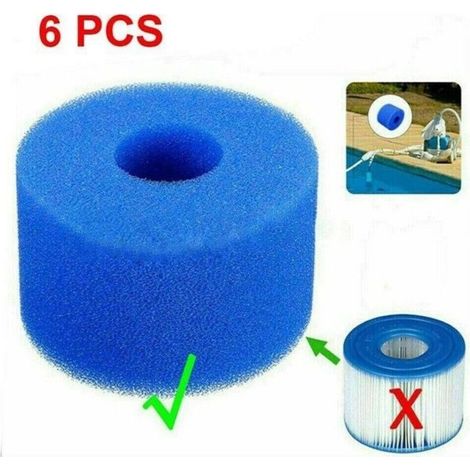 Intex Pure Spa reusable washable foam filter cartridges, Type L, 6-pack.
