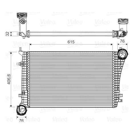 Intercooler, échangeur Valeo 818675 AUDI 1K0145803F 1K0145803G 1K0145803H