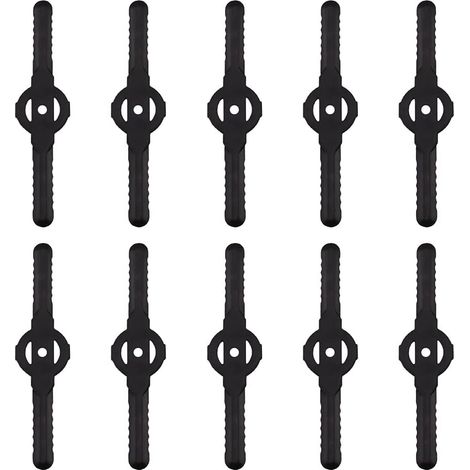 Lame plastique coupe bordure, 10 pcs Lames En Plastique Cutter Remplacer Pour ensemble doutils de coupe-herbe sans fil, remplacement de lames de coupe de tondeuse à gazon en plastique（noir）