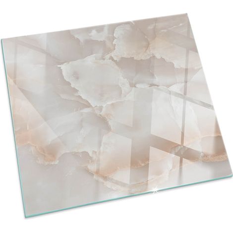 Plaque en verre trempé de sol décorative de sol avec impression sous cheminée Motif pierre naturelle Carrée 60x60 cm (1/5)