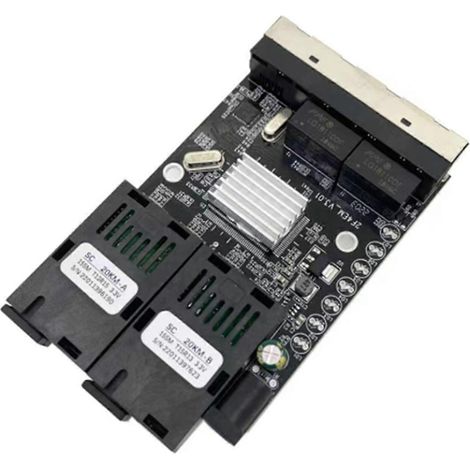 Convertisseur de média fibre optique 100 m, connecteur optique 4 RJ45 vers 2 SC A+B (1/5)