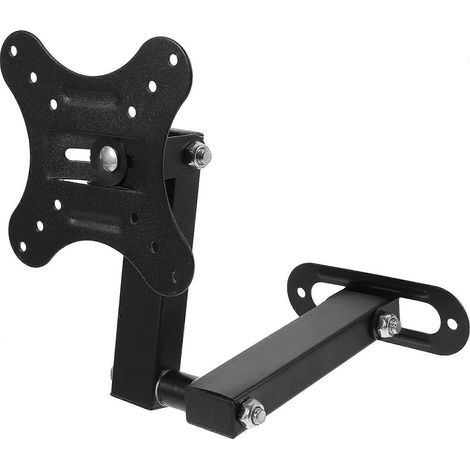 Wandhalterung für TV-Monitore, verstellbare und einziehbare Bildschirmhalterung für 14- bis 24-Zoll-Fernseher – 30,50 x 15,50 x 12,00 cm – Schwarz (1/4)