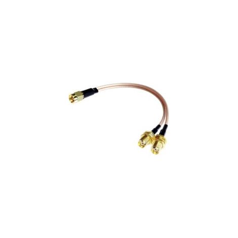 SMA-Stecker auf zwei SMA-Buchsen-Splitterkabel, verlustarmes RG316-Y-Splitterkabel, 4G-LTE-Antennenadapter, 50-Ohm-Splitterkabel, 17 cm – Crezuo (1/3)