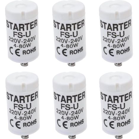 Lot de 6 amorceurs FSU pour tubes fluorescents T8 et T12 (4-80 W, 220-240 V), rampes lumineuses, aquariums, bassins et éclairage UV (1/5)