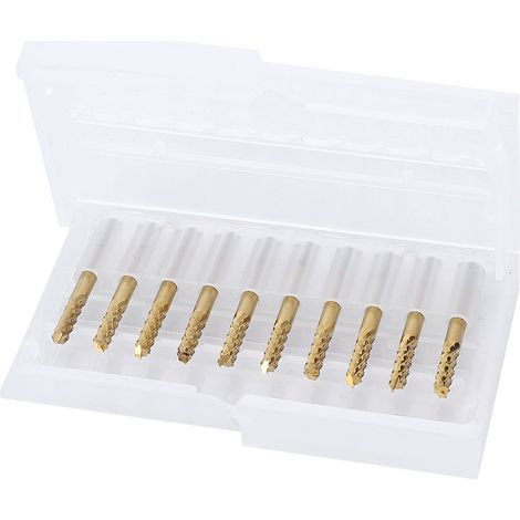 10pcs 3.175mm Carbide End Mill 1/8" Shank Titanium Coated CNC PCB Engraving Bit (1/5)