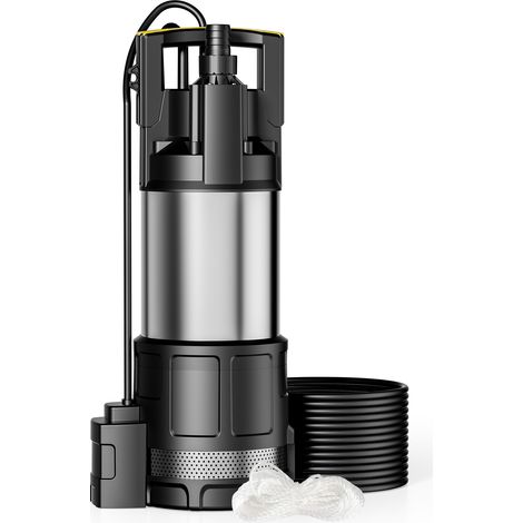 Wiltec Bomba de agua sumergible 700 W - 6000 l/h caudal máx. 40 m profundidad máx. 7 m sensor de protección contra marcha en seco interruptor de flotador controlador de temperatura (1/5)