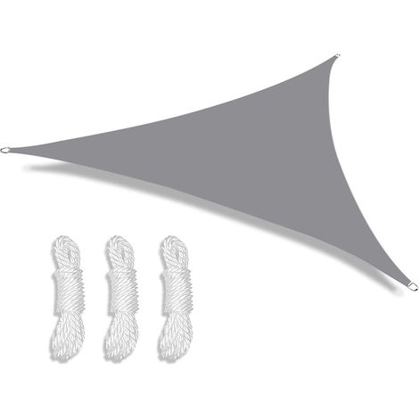 Wasserdichtes, dreieckiges Sonnensegel – Sonnenschirm für Garten, Terrasse, Pool – Camping-Sonnenschirm, Grau, 2 x 2 x 2 m