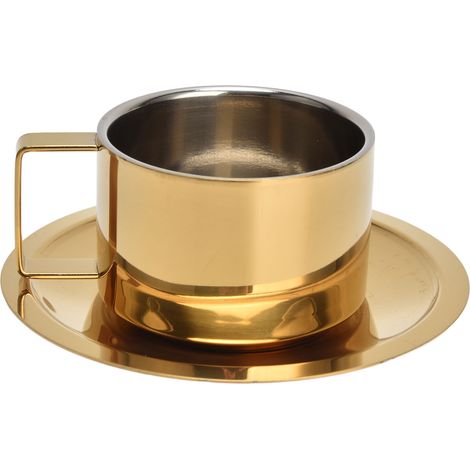 Tasse à Café en Acier Inoxydable Dorée - Design Élégant et Pratique pour la Maison