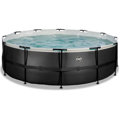Piscine EXIT Black Leather ø450x122cm avec pompe filtrante - noir