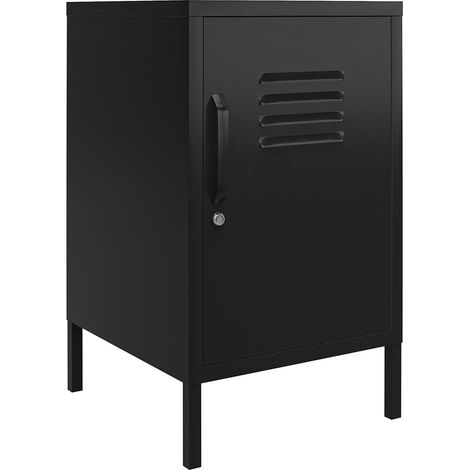Mission District Table d'appoint avec 1 porte en métal noir (1/5)