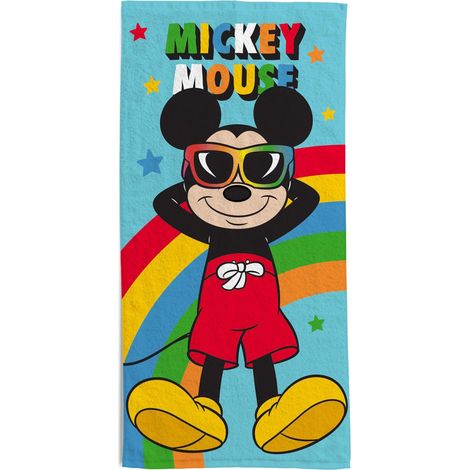 hermet, Disney, Telo Mare Topolino, 70x140 cm, Asciugamano da Spiaggia o Piscina, 100% Morbido Cotone, Pratico e Leggero (1/3)