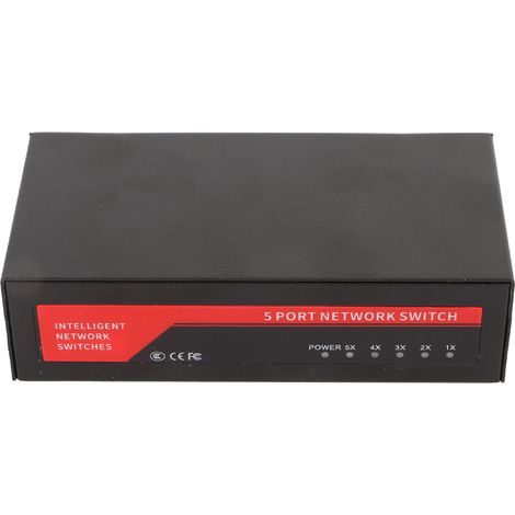Commutateur Ethernet non administrable à 5 ports, répartiteur Ethernet 100M, hub réseau, prise américaine 110 V vers 240 V pour usage domestique (1/5)