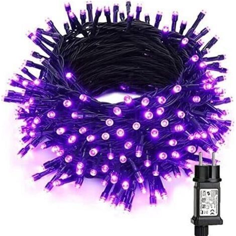 Halloween Decoration Guirlandes Lumineuses Violet, 20M 200 LED Noël Guirlande Lumineuse Exterieur 8 Modes Imperméable Led Lumière pour Thanksgiving Horreur Chambre Arbre Mariage Fête Jardin [Classe én