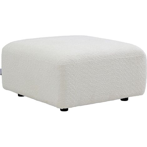Pouf in tessuto bouclette bianco sporco - DANEPI (1/3)