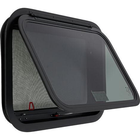 Sortie de Secours Fenetre Camping Car avec Anneaux de Finition 15° À Pousser Fenetre van Aménagé Vitrage Trempé Fenêtre Camping Car Fenêtre Pour Camping-Cars, Caravane (600 x 400mm) (1/5)