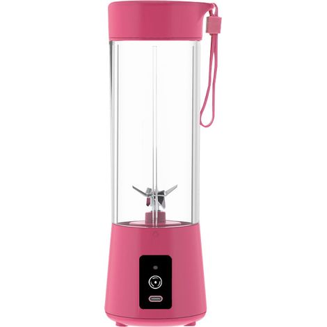 Extracteur de jus multifonctionnel (rose rouge), mini extracteur de jus électrique sans fil, petit format. (1/3)
