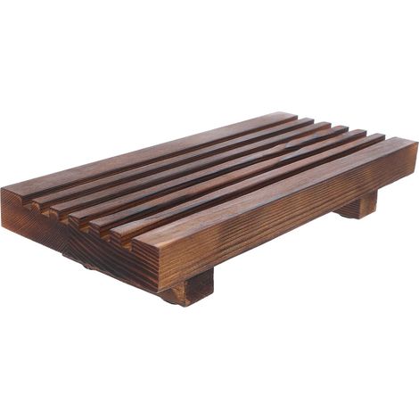 Plateau de Salle de Bain en Bois Style Ferme Support Piédestal, Multifonction et Compact, Cuisine et Décoration Lavabo Rustique'-'-