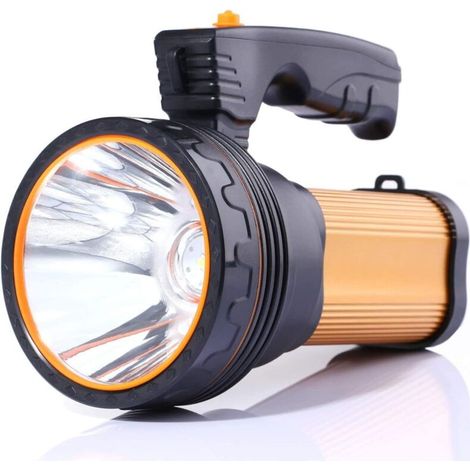 Lampe Torche LED Lumens Rechargeable étanche IPX4 Lampe Camping Portable 9000mAH Lampe Camping Projecteur Portable (Golden)-Fei Yu (1/5)