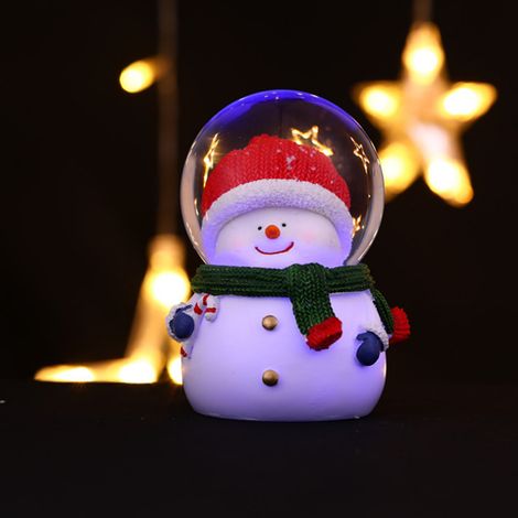 Boule de Noël en cristal avec le Père Noël - Décoration de bureau - Boule en verre et résine - Cadeau de Noël pour enfants - Style grosse tête (1/5)