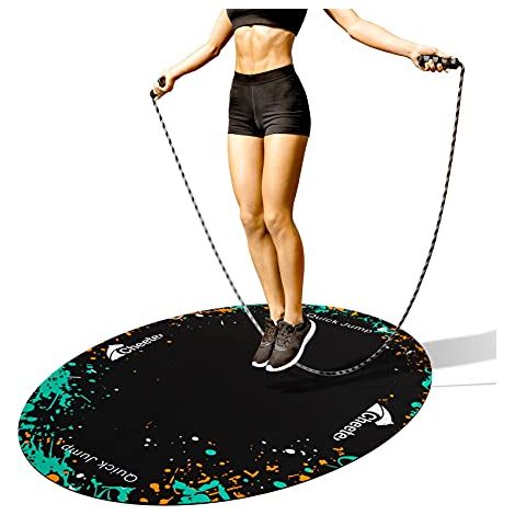 Tapis de corde à sauter ovale antidérapant en caoutchouc 90 x 120 cm, tapis de sol de fitness pour la maison, tapis de sol anti-usure en corde (1/5)