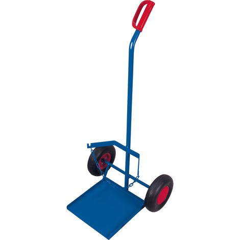 VARIOfit Stahlflaschenkarre für Propangasflasche Luftbereifung Schaufel 360 x 365 mm Höhe Sicherungskette 385 mm