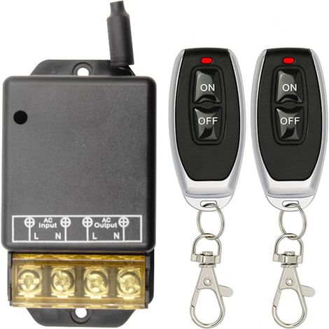 Mini interrupteur à distance sans fil 433 MHz RF émetteur et récepteur haute puissance 220 V 30 A pour pompe, lumières, plafonds, appareils électriques (1/5)