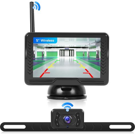 Wireless Backup Camera, 5 Inch HD IPS Monitor IP69 Waterproof Night Vision, Wide Angle/Reversing Aid/Image Flip Backup Camera for Camping Car Caravan Trucks Trailers Coitures (1/5)