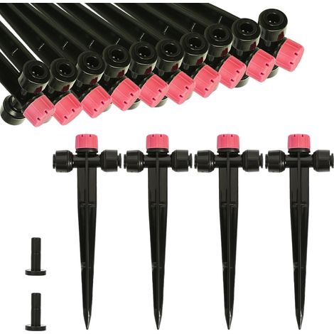 28 Verstellbarer 8-Loch-Tropfregner, Kunststoff, für 1/4-Zoll-Schlauch, Garten, Gewächshaus, Gemüsegarten (1/5)