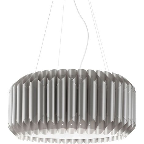 Suspension 3 Lumières Argent en Métal Chromé Cm. 60 x 31h (1/2)
