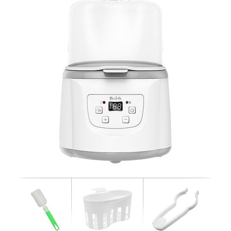 Bimirth S0117E 4-in-1 Babyflaschenwärmer, Babyflaschen-Dampfsterilisator, Schnellerhitzer für Babynahrung, 2 Flaschen