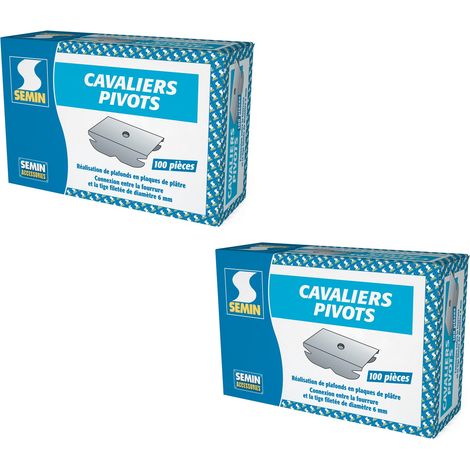 Bride de Fourrure Cavalier Pivot Semin - pour Plafond Suspendu - boite de 100 (lot de 2) (1/5)