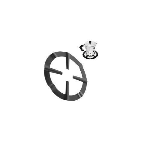 Italienischer Kaffeemaschinenständer, Edelstahlständer, geeignet für Gasherde, runder Metallring für Kaffeemaschine/Toaster (schwarzer Ständer) - Crezuo