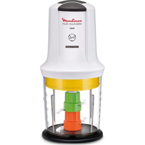 Moulinex AT723110 La Moulinette Tritatutto Multifunzione 6 in 1 500W 0.5L 2 Velocita' 4 Lame colore Bianco (1/5)