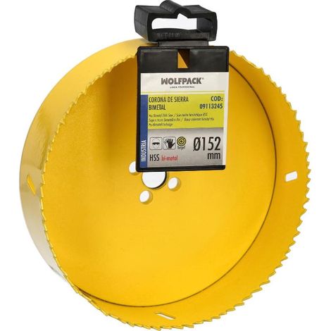 corona sierra bimetal ø 152 mm. templado termico, base reforzada. corona madera, broca agujeros madera, acero, hierro, plasticos (1/4)