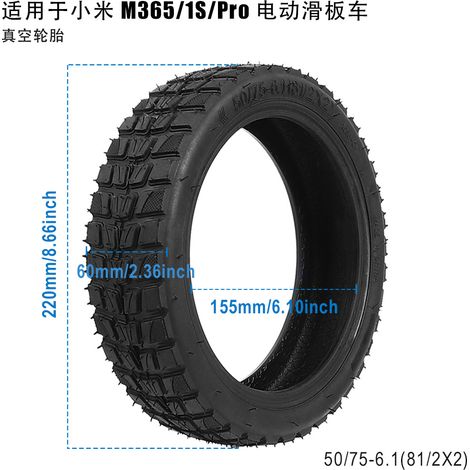 Les pneus tout-terrain 8,5 pouces 50/75-6,1 (8 1/2X2) conviennent à la trottinette électrique Xiaomi M365 1S. (1/5)