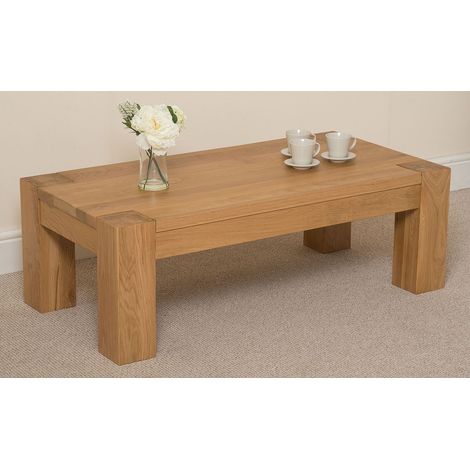 Kuba Chunky Large Oak Coffee Table for Living Room (1/4)