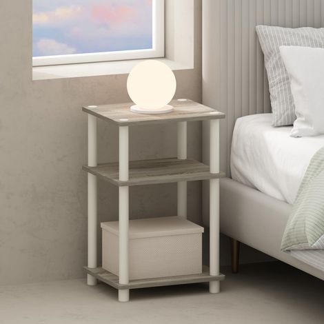Table de Chevet, Table de Nuit à 3 Niveaux Turn-N-Tube, Table de Chevet sans Outil, Table d'appoint avec Rangement Ouvert pour Chambre ou Salon, chêne Sonoma (1/5)