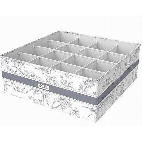 Organizer Per Armadio 16 Scomparti Scatola Salvaspazio 32x32x12cm Fantasia 87332