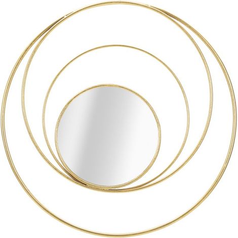 Specchio da parete Arc Glam tondo in ferro dorato