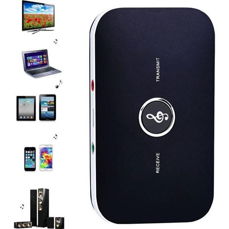Trimec – Émetteur et récepteur Bluetooth 2-en-1 – Audio sans fil 3.5mm – Portée 10m – Compatible Android et iOS – Son stéréo HiFi