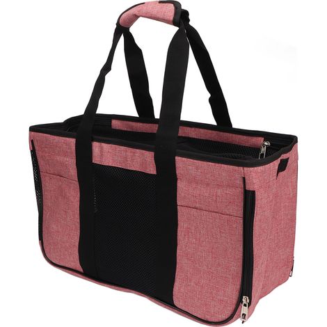 Porte-chat respirant empêchant la fuite, voyage Portable pour petits animaux, chiot, rose avec noir (1/5)