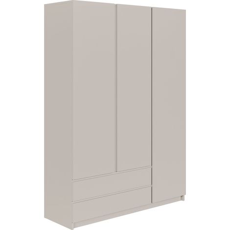 Selsey Bemmi – Kleiderschrank mit 3 Türen, Kleiderstange und 2 Schubladen, Kaschmirgrau, 150 cm (1/5)