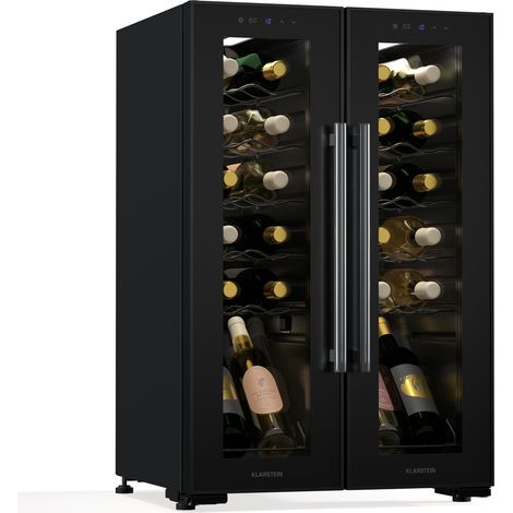 Klarstein – Cave à vin multi-température 24 bouteilles – 2 zones de refroidissement 5-18°C – Éclairage LED – Commande tactile – Design élégant