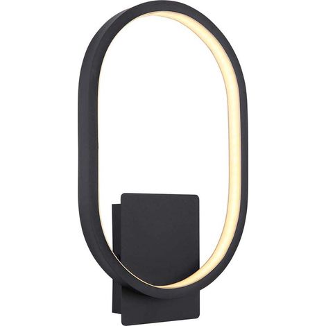 Wandleuchte Außenleuchte LED Außenlampe ALU IP44 Schwarz Metall Schwarz H 32 cm