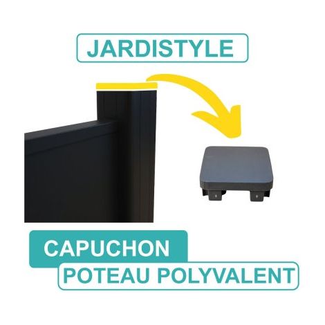 Cloture & Jardin – Capuchon de poteau aluminium 7.20 x 7.20 cm – Gris anthracite RAL 7016 – Accessoire pour poteau – Résistant à la rouille et à la corrosion (1/3)